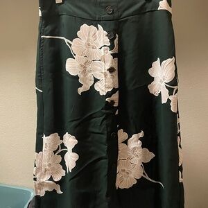 Green Floral Skirt NWT